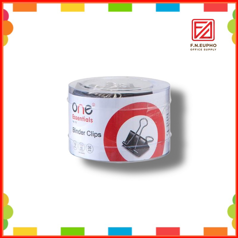 คลิปดำ 19 มม. (กล่อง36ตัว) ดำ ONE 112