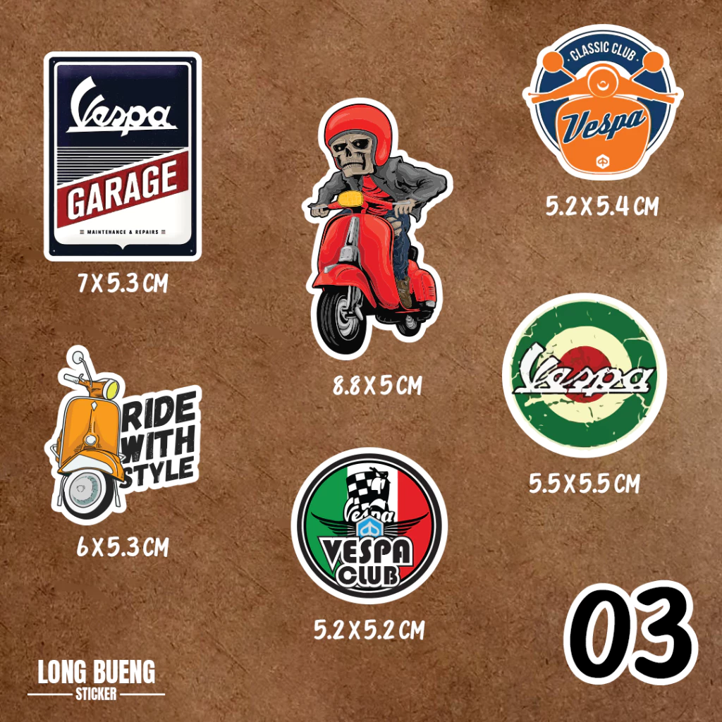 สติกเกอร์ เวสป้า vespa แต่งรถแนวๆ 6 ชิ้น thumbnail 9
