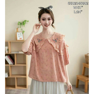 japanese styled lace top embroidered collar เสื้อลูกไม้ปักปกคองานญี่ปุ่น