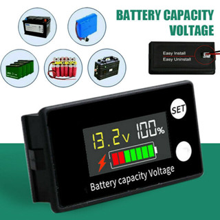 เครื่องวัดสถานะแบตเตอรี่ Voltmeter Battery  DC 8V-100V ไฟแสดงสถานะ  แบตเตอรี่ลิเธียม พร้อมคู่มือการใช้งานภาษาไทย