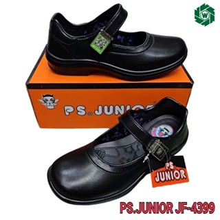 PS.JUNIOR JF-4399 รองเท้านักเรียนหญิง รองเท้าหนังสีดำ ไซส์ 34-42