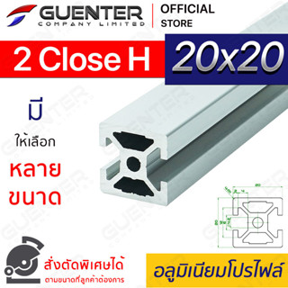 อลูมิเนียมโปรไฟล์ 20×20 2 Close H มีหลายขนาด (สั่งตัดได้) ยาวสุด 1 เมตร สินค้ามาตรฐาน คุณภาพดี ราคาถูกสุด [ALPC-22-2CH]