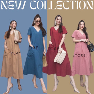 MiRRoRSiSTER’s V-Simo Maxidress #00901.2 เดรสคอวี แมกซี่คอวี เดรสทรงเบสิคใส่ได้ทุกวัน เดรสใส่ได้ทุกวัน