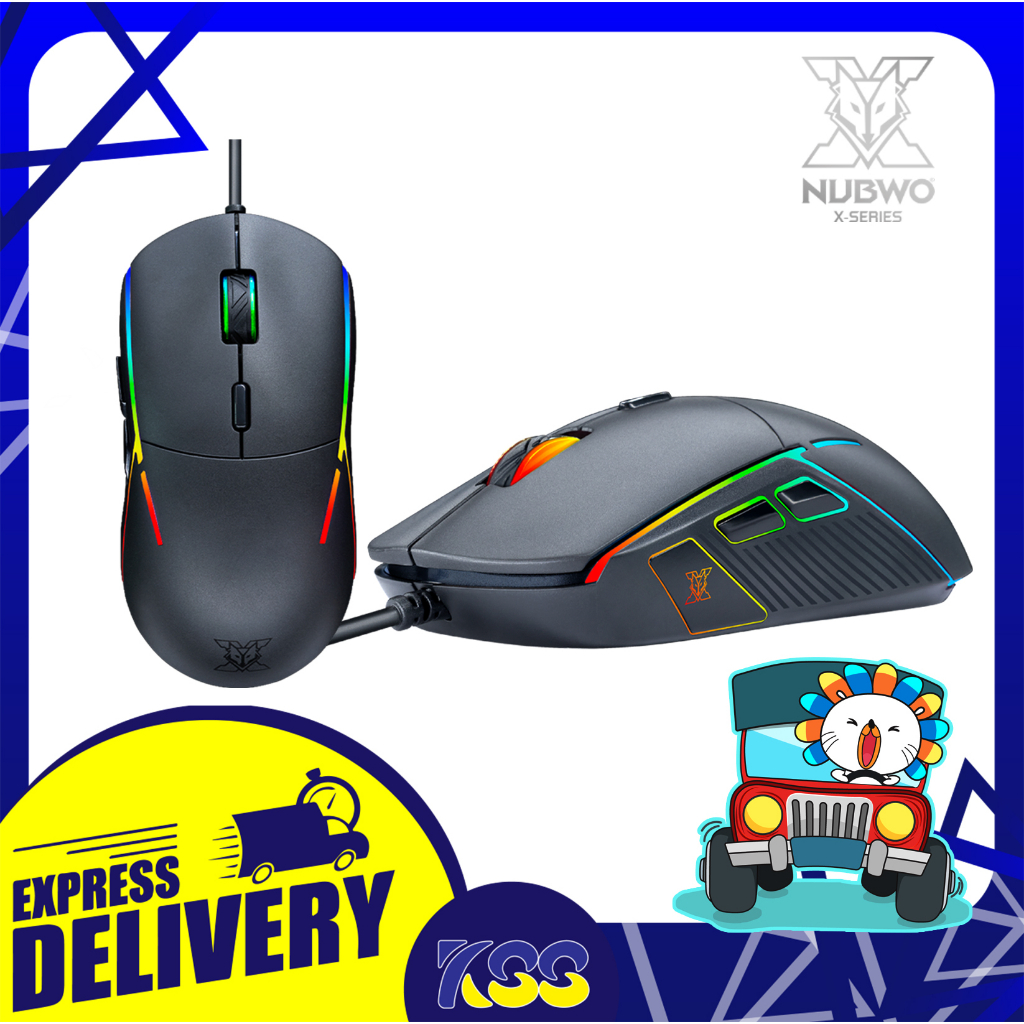 เกมมิ่งเมาส์ เมาส์มาโครเกมมิ่ง Nubwo RGB Gaming Mouse Visitor X44 Black พร้อมส่ง สินค้ารับประกัน 2 ป