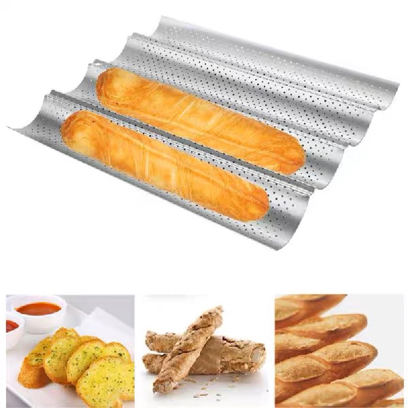 พิมพ์ขนมปังฝรั่งเศษ พิมพ์ขนมปังบาแกต Baguette ขนมปังยาว•พร้อมส่ง•