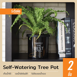 idee [2 PCS] กระถางต้นไม้รดน้ำอัตโนมัติ ขนาด 5 นิ้ว ทรงเตี้ย รุ่น Self-watering (PN629A) กระถางต้นไม้พลาสติก