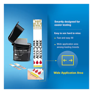 Accu-Chek Guide Test Strip แอคคิว-เช็ค ไกด์ แผ่นตรวจน้ำตาล (25ชิ้น / 50ชิ้น)