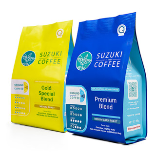 [แพ็คคู่] กาแฟคั่วบด Premium Blend + Gold Special Blend