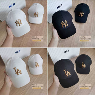 ของแท้ MLB Metal Logo Ball Cap หมวกโลโก้สีทอง