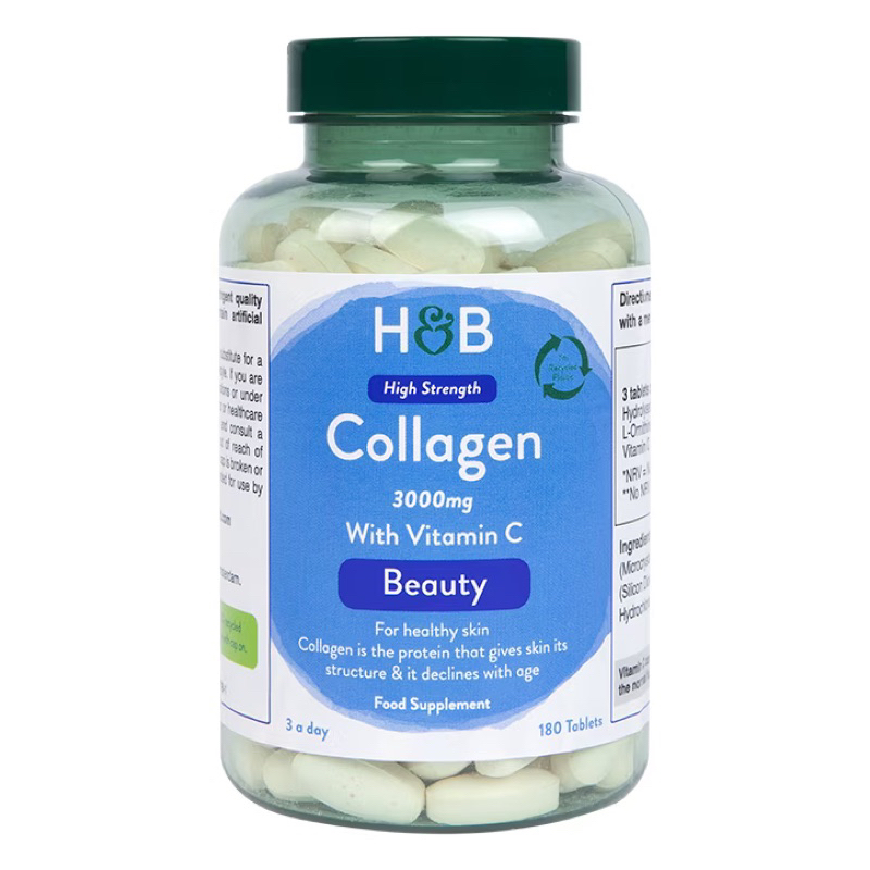 Holland & Barrett Collagen 3000mg + Vitamin C 90, 180 Tablets