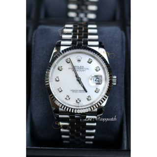 Rolex Datejust 36 mm. White pearl automatic swiss movement