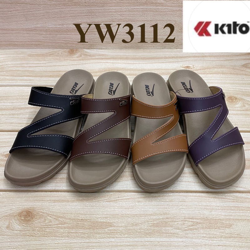 kito YW 3112 รองเท้าแตะสวม (36-39) สีดำ/โกโก้/แทน/มังคุด ยยอ.-