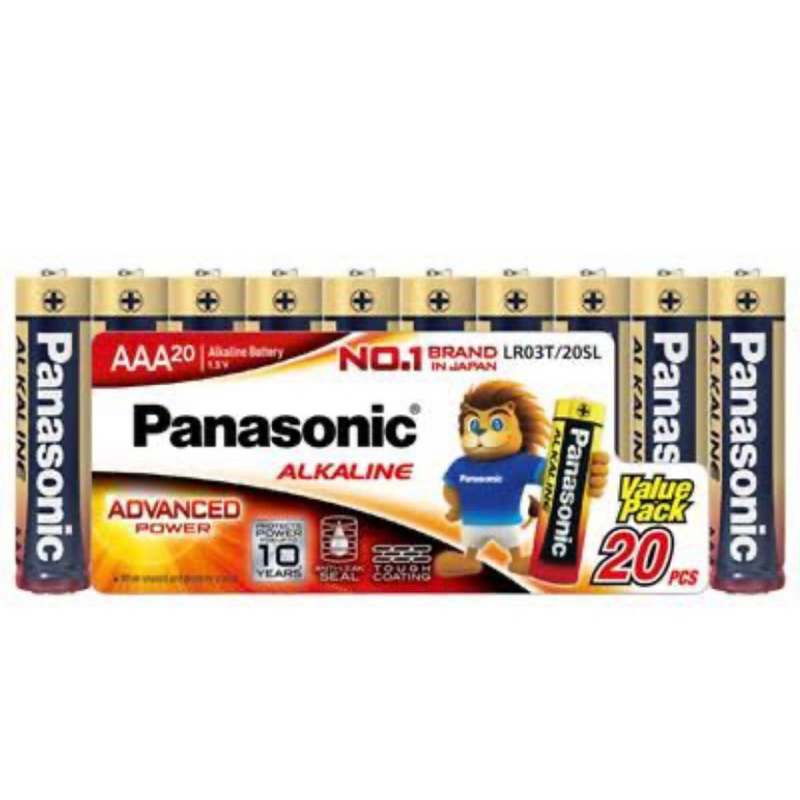 ถ่านอัลคาไลน์PANASONIC LR03T/20SL AAA แพ็ค20ก้อน