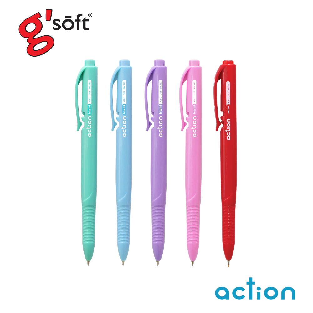 g'soft (จีซอฟท์) ปากกาลูกลื่นเจล ชนิดกด ACTION 0.5mm รหัส gSOFT-ACT