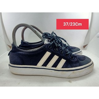 Adidas Size 37 ยาว 23 รองเท้ามือสอง ผ้าใบ แฟชั่น ทำงาน ลำลอง เดิน  เที่ยว วิ่ง ออกกำลังกาย