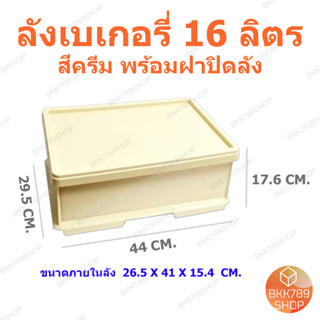 bkk789shop ลังเบเกอรี่เล็ก 16 ลิตร  ลังเบเกอรี่ซ้อนได้ ลังขนมปัง ลังขนมเค้ก กล่องอเนกประสงค์ กล่องใส่อาหารและเครื่องดื่ม