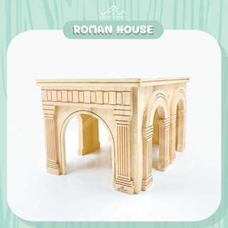 บ้านกระต่าย บ้านไม้สัตว์เลี้ยง บ้านไม้ ของเล่นกระต่าย ของใช้แมว “รุ่นบ้านโรมัน Roman house” [WOOD&amp;MOOD]