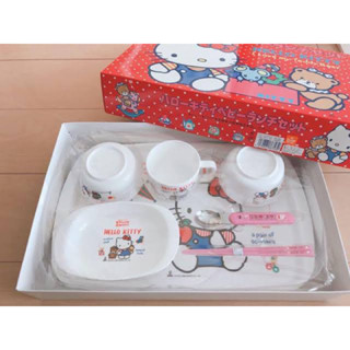 ชุดเซ็ทภาชนะอาหารสำหรับเด็กHello kitty ของแท้ญี่ปุ่น