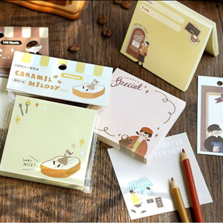 💛caramel melody memo pad กระดาษโน๊ตลายน่ารัก