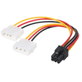 [พร้อมส่งจากไทย] สายต่อไฟเลี้ยงการ์ดจอ 6 Pin to Molex 3x2 PCI-Express 6 Pin PCI-E Graphics Card to 2 x Molex IDE Y cable