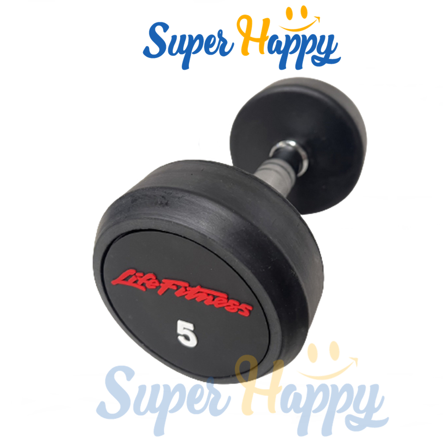 ดัมเบลกลมหุ้มยาง 5 กิโล (ราคาต่อ 1 ชิ้น) ดัมเบลหัวกลม Life Fitness
