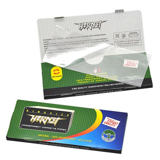 กระดาษโรล Hornet แบบใส สีเงิน 78 มม 50 แผ่น/ตลับ 🌿 Hornet Silver Transparent Cellulose Rolling Papers 78 mm 50 Leaves