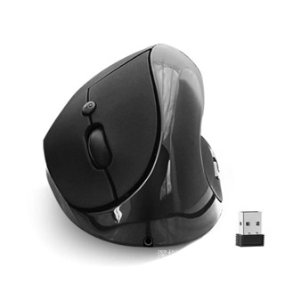 เมาส์แนวตั้งแก้อาการปวดข้อมือ เม้าส์ไร้สาย Vertical mouse Ergonomic Wireless Mice (สีดำ) ชาร์จได้ มีแบตในตัว