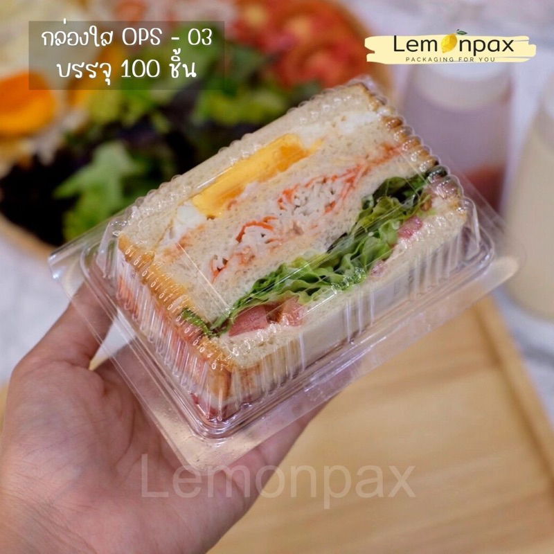 [ขายยกลัง] กล่องใสใส่อาหาร OPS-00-00S-01-03-30-37-101-(pet 02-05-B3)(17L ล็อก) กล่องเบเกอรี่ กล่องใส ฝาพับติดสนิท