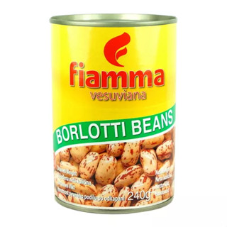 ไฟมมา ถั่วบอร์ลอตติในน้ำเกลือ 400 กรัม - Borlotti Beans in Brine 400g Fiamma brand