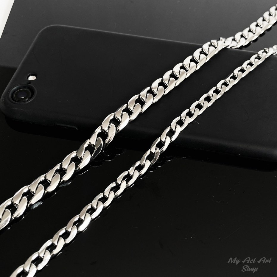 สร้อยคอ No.10 6-9mm เลสสร้อยโซ่ แสตนเลสแท้ ไม่ลอกไม่ดำ ใส่อาบน้ำได้ Stainless Steel 100%