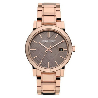 BURBERRY Womens BU9005 BU9000 BU9001 38mm Large Check Rosetone Stainless Steel Bracelet Watch