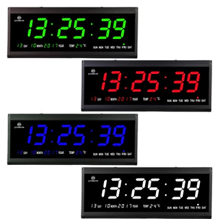 นาฬิกาแอลอีดีติดผนัง นาฬิกาดิจิทัล LED แขวนผนัง ตั้งโต๊ะ รุ่น HB-4819 แถมฟรี! Adapter พร้อมสาย 48x19x3