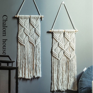 macrame มาคร่าเม เชือกถัก เชือกตกแต่งผนัง macrame wall hanging ของแต่งบ้าน