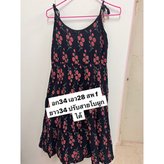 Recommend 🌹🌹รับSummer Black floral dressลายดอกน่ารัก ใส่มาน่ารักมากมายสภาพใหม่ สายปรับได้ค่า