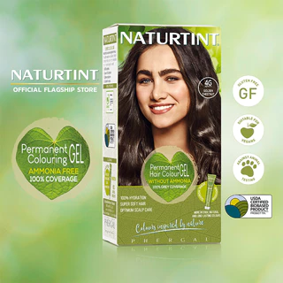 Naturtint (4G Golden Chestnut) เจลเปลี่ยนสีผม ปิดผมขาว จากสารสกัดธรรมชาติและออแกนิค ปริมาณ170 ml