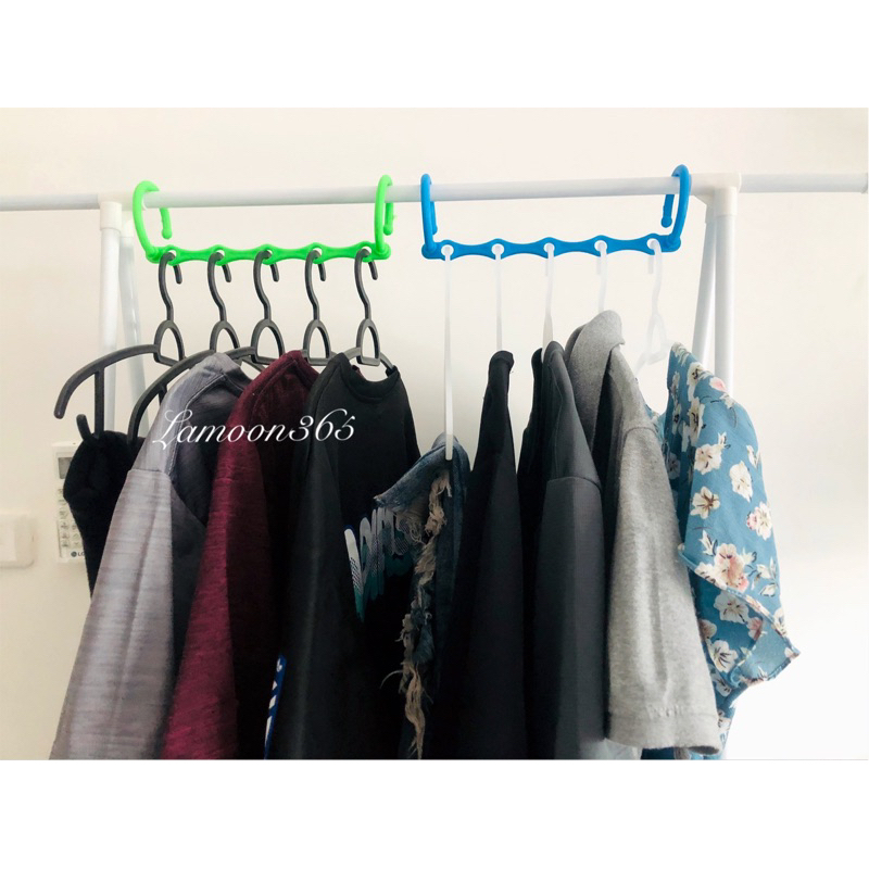 ไม้แขวนเสื้อ กันลม 💨 เหมาะสำหรับคอนโด (จำนวน 12 ชิ้น)