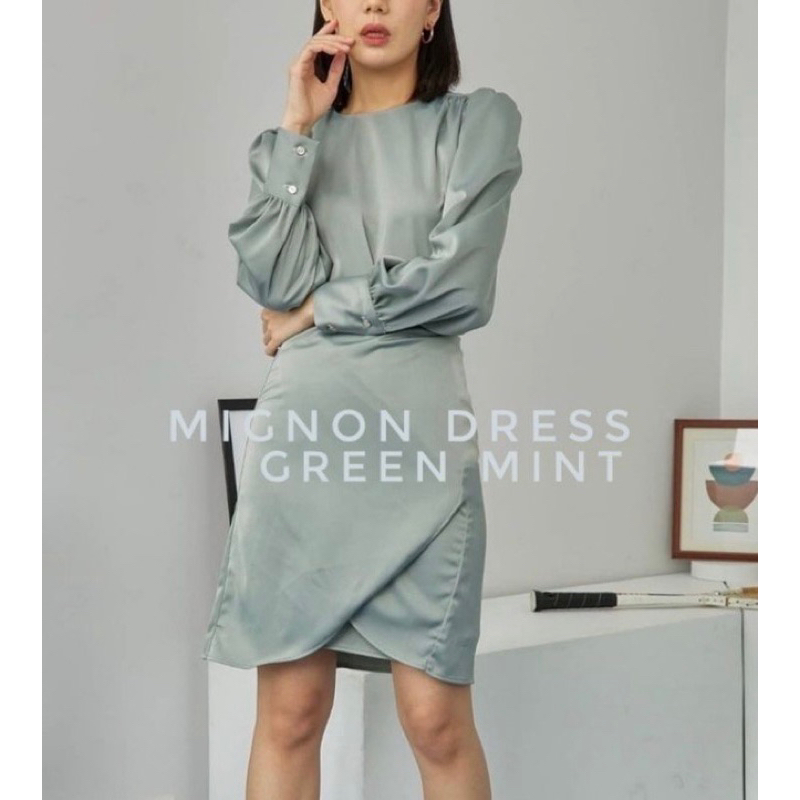 (ส่งต่อ) ชุด Mignon Dress size S สี Green mint ใส่ออกงาน