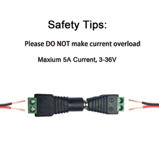 DC Jack ตัวผู้5 ตัวเมีย5 Connector 10ชิ้น แจ๊คชาย หญิง 5.5*2.1mm กล้องวงจรปิด CCTV 3-36V 5A