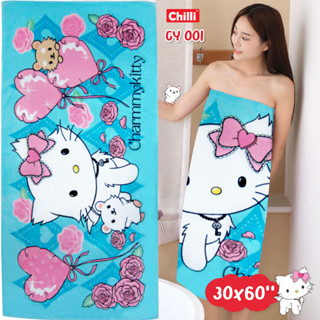 "ของแท้ 100%" Sanrio ผ้าขนหนู Charmy Kitty CY-001 ขนาด 30x60 นิ้ว(Jumbo)