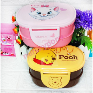 ปิ่นโตสองชั้นลิขสิทธิ์แท้ disney , sanrio ฝาล็อคพลาสติกfood grade น่ารักแบบสุด ๆ ค่า