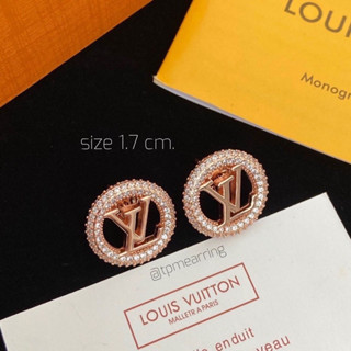 ต่างหู LV หลุยส์ Louis Vuitton สีโรสโกล