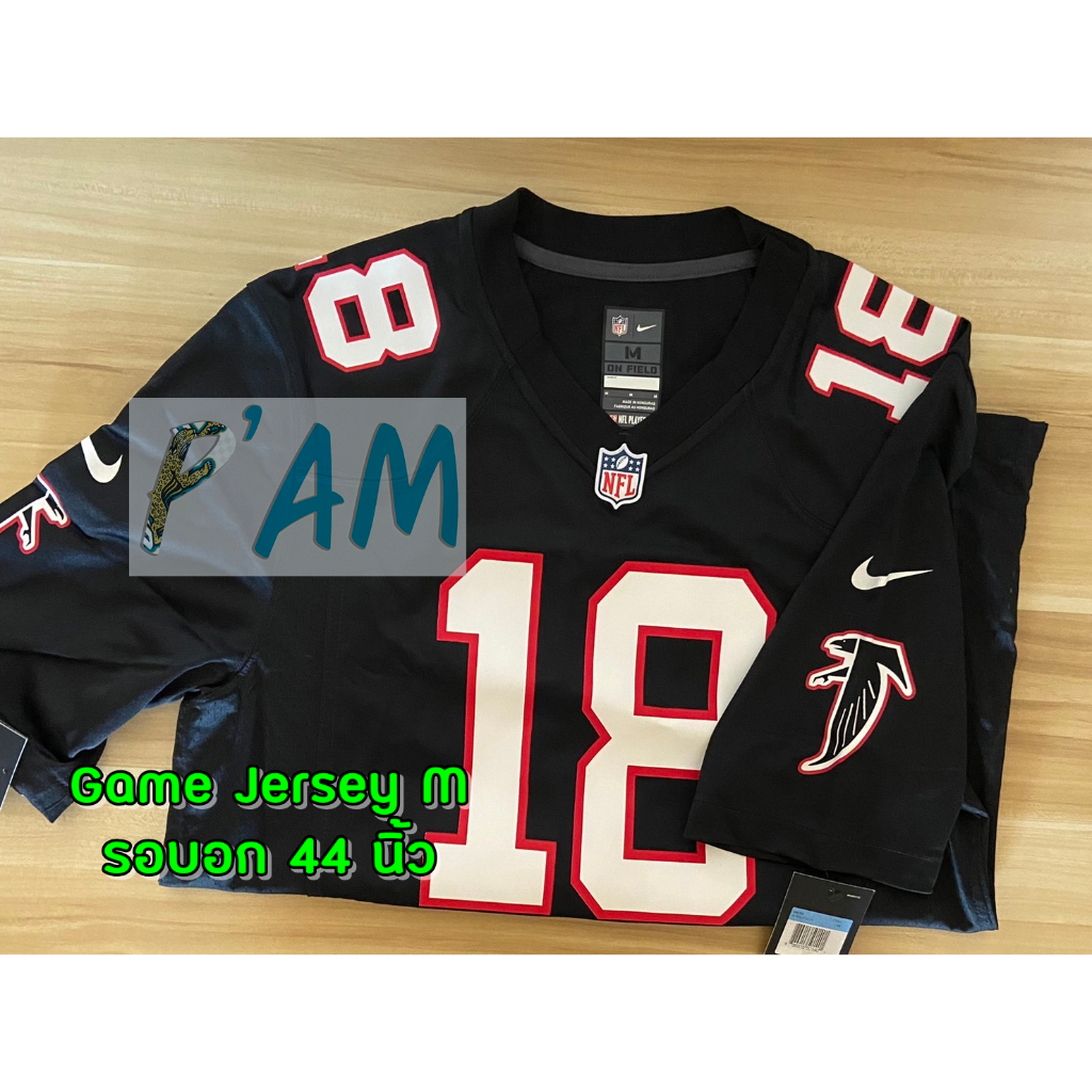 เสื้อแข่งอเมริกันฟุตบอลของแท้ Calvin Ridley Atlanta Falcons Nike Player Game Jersey - Black ของใหม่ พร้อมส่ง Size M