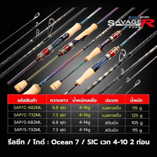 คันเบ็ด Ocean Seven รุ่น Savage Type R คัน UL ปลาย Solidสินค้าขายดี