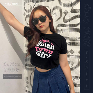 VITASHOP เสื้อผ้าแฟชั่น Mini Crop Small Town Gir ผ้าคอตตอนเนื้อนุ่ม ใส่สบาย พร้อมส่ง