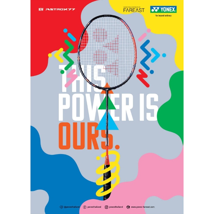 ไม้แบดมินตัน YONEX ASTROX 77 TOUR (4U)  แถมครบชุด