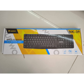 KEYBOARD NUBWO NK-39 สีดำ ปุ่มเตี้ย คีร์บอร์ดต่อคอมและโน้ตบุ๊ค ปุ่มนิ่ม กดง่าย ใช้ได้กับคอมทุกรุ่น สายยาว 1.5 เมตร เป็นส