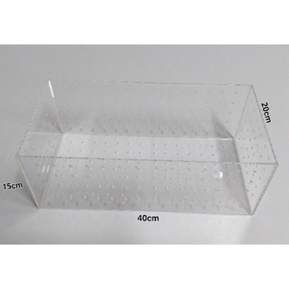 ถาดอะคริลิค แบบใส** เจาะรูรอบ ขนาด40cm×20cm×15cmหนา3มิล
