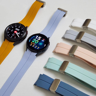 Pinlock Samsung สายนาฬิกาซิลิโคน 20/22mm Samsung Galaxy Watch 4/5/5 Pro 40/41/42/44/45/46mm Galaxy Watch4 Classic