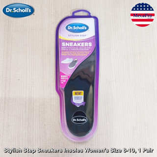 Dr.Scholls® Stylish Step Sneakers Insoles Womens Size 6-10, 1 Pair แผ่นรอง รองเท้า สำหรับรองเท้าผ้าใบ ลดความเมื่อยล้า