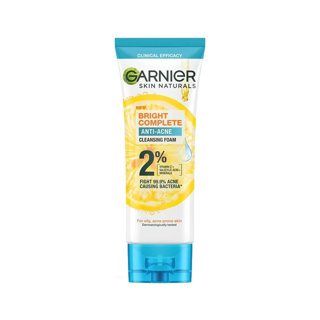 Garnier Bright Complete การ์นิเย่ สกิน แนทเชอรัลส์ ไบรท์ คอมพลีท แอนตี้-แอคเน่ คลีนซิ่ง โฟมล้างหน้า 100 มล.